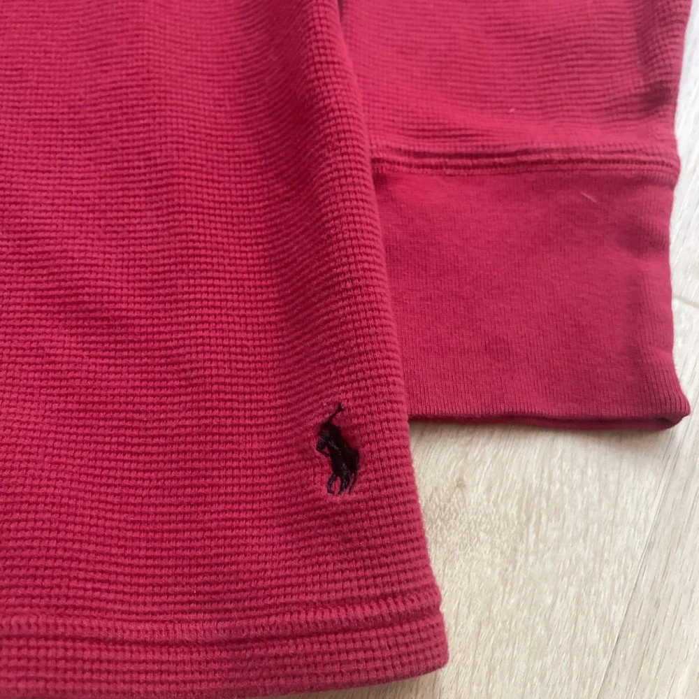 Polo Ralph Lauren Henley Sleepwear Shirt Men's Large Red Long Sleeve